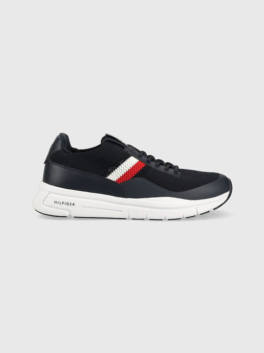 Tommy Hilfiger Runner Knit Ανδρικά Sneakers Navy Μπλε