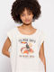 Funky Buddha FBL007-14104 Women's Athletic T-shirt White FBL007-141-04-OFF-WHITE