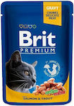 Brit Premium Wet Food for Adult Cat in Pouch with Trout and Salmon 100gr 306081