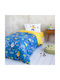 Nima Atari Set Kinderbettbezug Einzel mit Kissenbezug Baumwolle Blue/Yellow 160x240cm