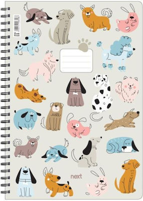 Next Spiral Notebooks Ruled A4 105 Sheets 3 Subjects Trends Dogs Multicolour 3pcs