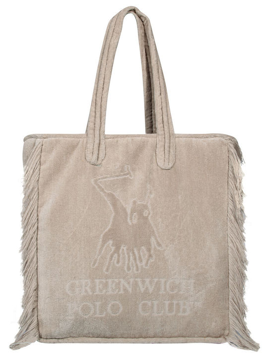 Greenwich Polo Club Платнена Чанта за Плаж с Шапка Бежов