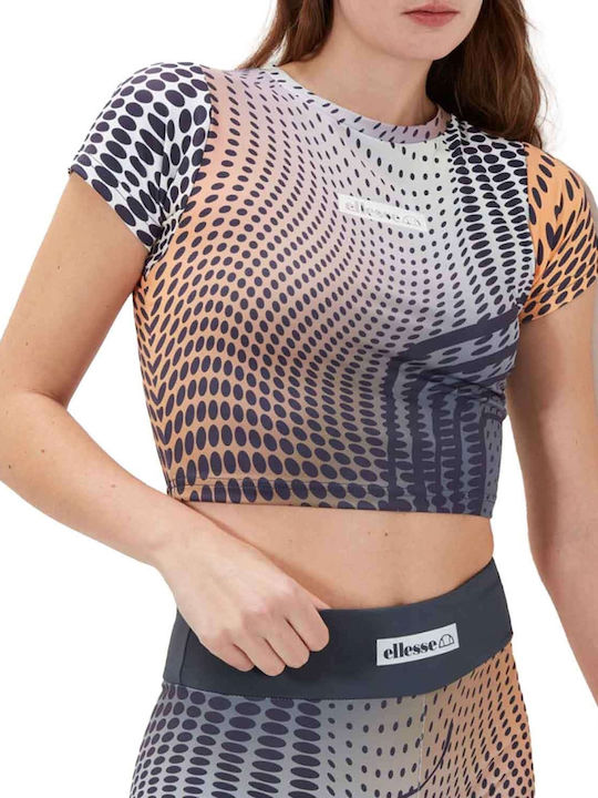 Jolia Γυναικείο Καλοκαιρινό Crop Top Βαμβακερό Κοντομάνικο Πουά Μπλε