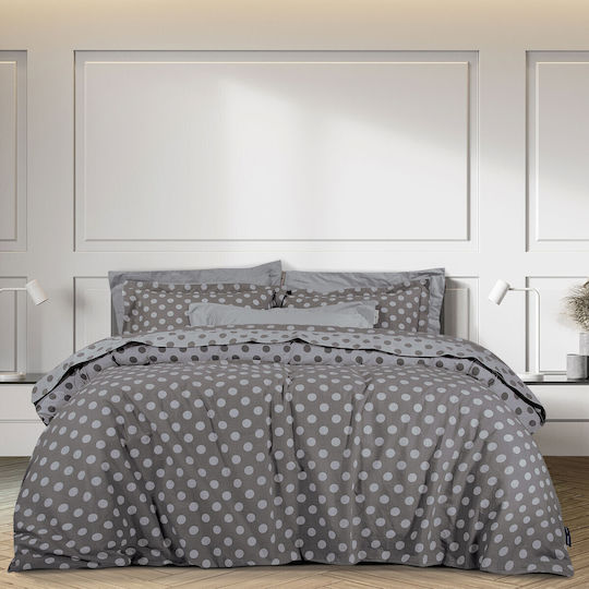 Greenwich Polo Club Duvet Cover Set Cotton Queen with 2 Pillowcases 220x240 2142 Gray