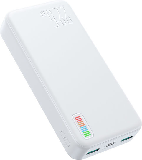 Joyroom Dazzling Series QP195 Power Bank 20000mAh 22.5W cu 2 Porturi USB-A și Port USB-C Alb