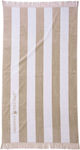 Greenwich Polo Club 3729 Beach Towel Cotton Ecru with Fringes 170x90cm.