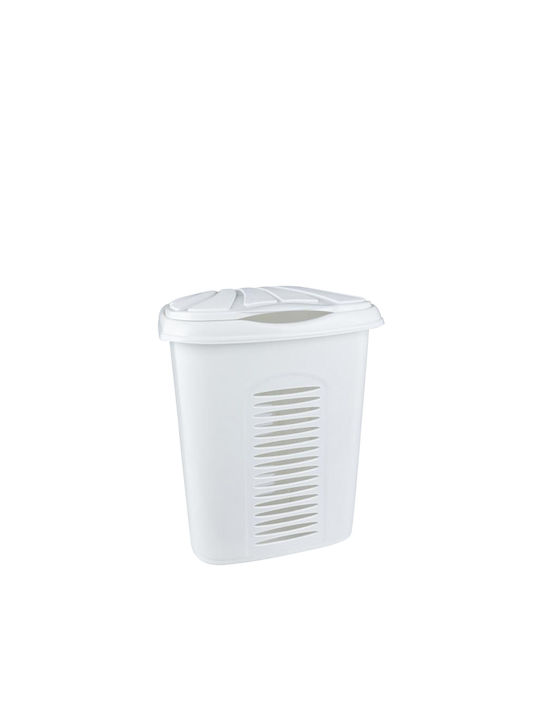 Keskor Laundry Basket Plastic with Cap 45x35x51cm White