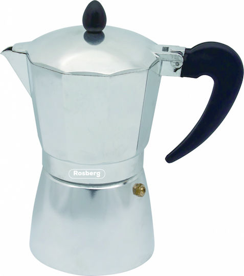 Rosberg Μπρίκι Espresso 3cups Inox Ασημί