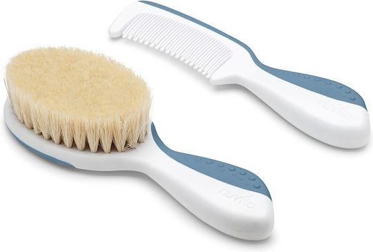 Nuvita Βρεφική Βούρτσα & Χτένα Powder Blue 2τμχ