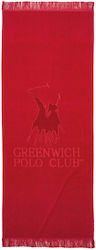 Greenwich Polo Club 3657 Πετσέτα Θαλάσσης με Κρόσσια Κόκκινη 190x90εκ.