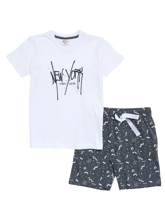 Funky Kids Set with Shorts Summer 2pcs White