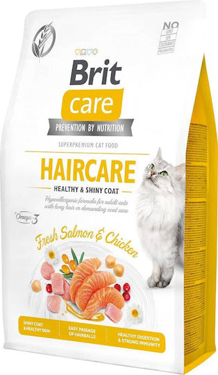 Brit Care Haircare Dry Food Grain-Free & Gluten-Free for Adult Cats with Chicken 2kg