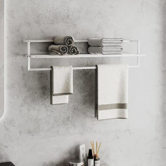 vidaXL Single Wall-Mounted Bathroom Rail ​95x25cm White