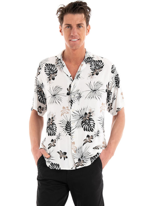 Jack & Jones Kurzärmlig Hemd Blumen Cloud Dancer