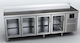 Fagor Английски превод: Stainless Steel Refrigerator Counter 549лт with 4 Glass Doors and Cooling Machine -2/+8°C L225xW70xH85см ACP-4G GD