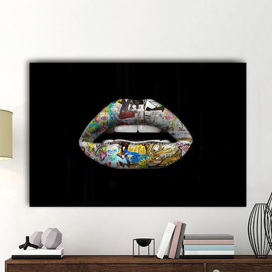 Graffiti Lips Πίνακας σε Καμβά 150x100cm