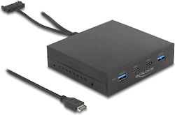 DeLock 64057 USB Front Panel 3.5″ 3.2 Gen 2 με 2 x USB Type-C & 2 x USB Type-A