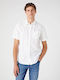 Wrangler Men's Shirt Short Sleeve Linen White