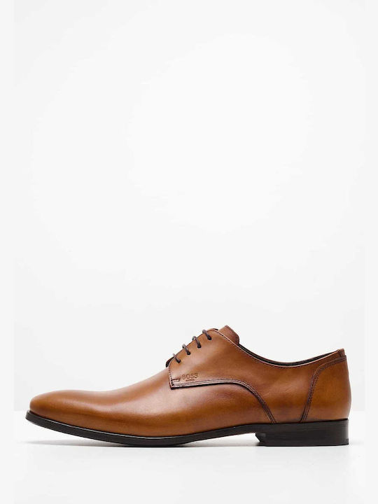 Boss Shoes Men's Leather Oxfords Cognac Aqua