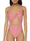 Swimsuit with Openings and Removable Padding Red