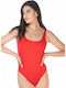 Blu4u Athletic One-Piece Swimsuit Red