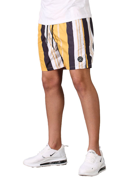 madmext Jasper Men's Swimwear Shorts Yellow Striped