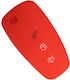 Silicone Car Key Cover Case with 3 Buttons for Ford Red