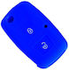 Silicone Car Key Cover Case with 2 Buttons for Seat / Skoda / VW Blue