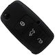 Silicone Car Key Cover Case with 3 Buttons for Seat / Skoda / VW Black