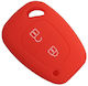 Silicone Car Key Cover Case with 2 Buttons for Nissan / Opel / Renault Red