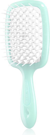 Janeke Superbrush Hair Brush Turquoise White