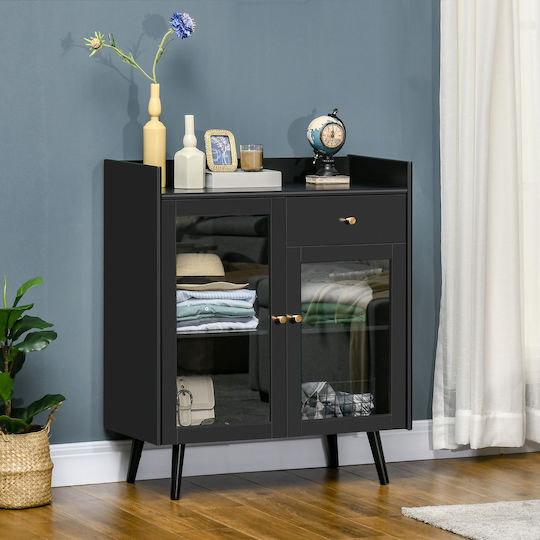 Bufet Din Lemn Negru 80x40x94.3cm