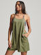 Ovin Vintage Women's Jumpsuit Denim Khaki