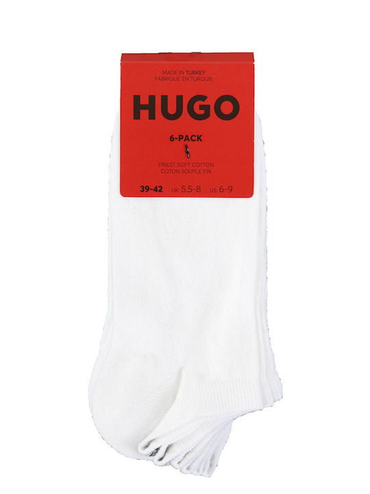 Hugo Ανδρικές Μονόχρωμες Κάλτσες Λευκές 6Pack