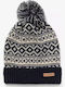 Pom Pom Beanie Unisex Σκούφος Πλεκτός σε Μπλε χρώμα