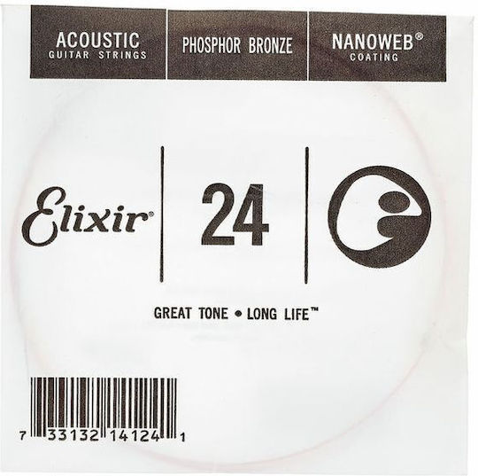 Elixir Einzelne Bronze Saite für Laute 024 24"
