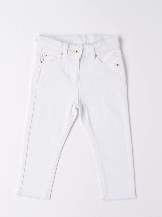Pantaloni din Material Textil pentru Copii Alb