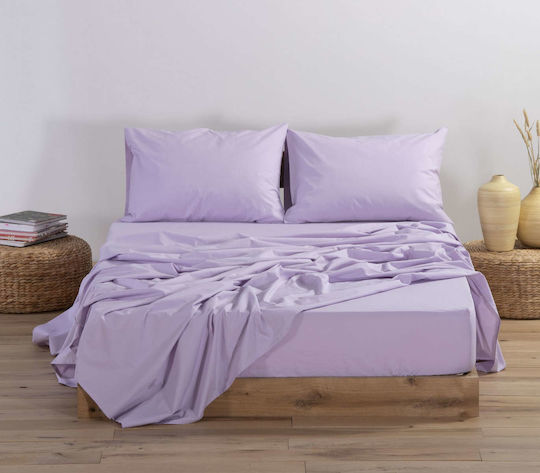 Nef-Nef Homeware Basic Διπλό 140x200+30εκ. με Λάστιχο 1159 Lavender