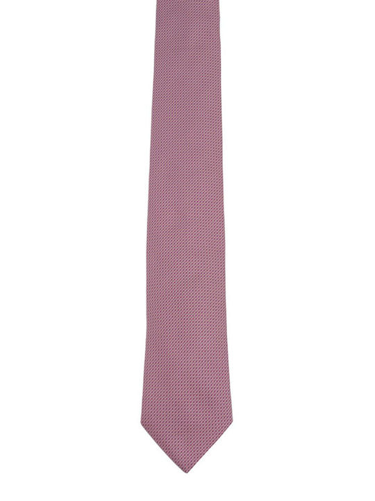 Hugo Boss Ανδρική Γραβάτα με Σχέδια σε Ροζ Χρώμα