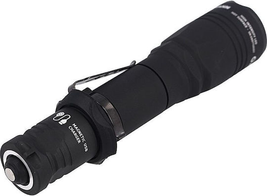 Armytek Pro Wiederaufladbar Taschenlampe LED IP68 mit maximaler Helligkeit 1500lm Dobermann Pro Schwarz