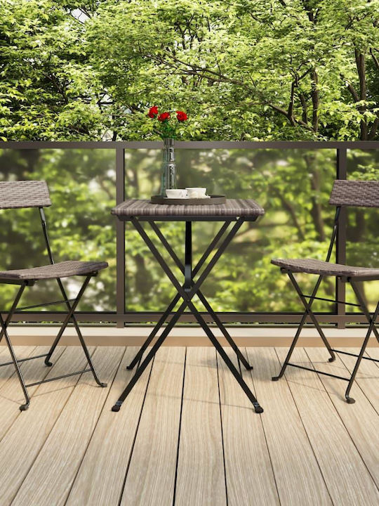 Outdoor Chair Rattan Grey 2pcs 40x45x79cm