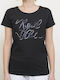 Russell Athletic Γυναικείο T-shirt Μαύρο με Στάμπα