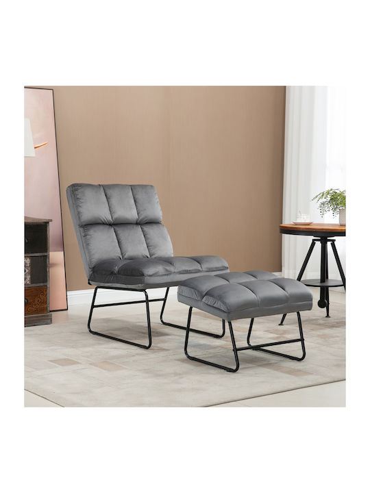 cu Puf Gri 60x80.5x89cm