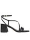 Nine West Georga3 Leather Women's Sandals In Black Colour