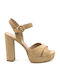 Mourtzi Suede Women's Sandals In Beige Colour