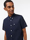Short-sleeved Linen Shirt Navy Blue