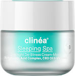 Clinea Sleeping Spa Mască cu cremă Lumină Hidratantă Balsam Pentru Față Noapte cu Acid Hialuronic 50ml
