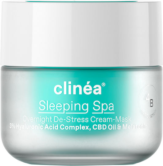 Clinea Sleeping Spa Cream-Mask Light Moisturizing Night Face Cream with Hyaluronic Acid & Prebiotics 50ml