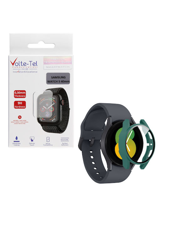 Volte-Tel Full Face Tempered Glass για το Galaxy Watch 5 40mm 1τμχ 8325670 Green