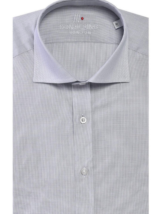 Jacquard slim fit shirt Don Hering Gray Light COTTON REX COLLAR SMALL PATTERN ALL DAY